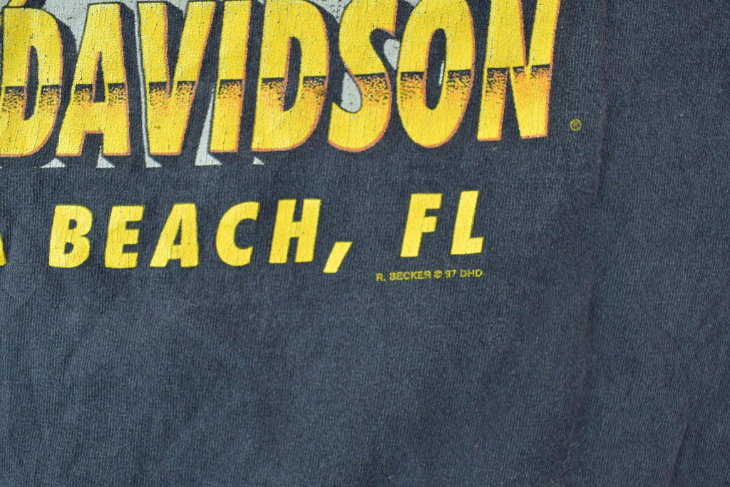 Vintage 1990s Daytona Beach Harley Davidson Motorcycles Graphic T-Shirt