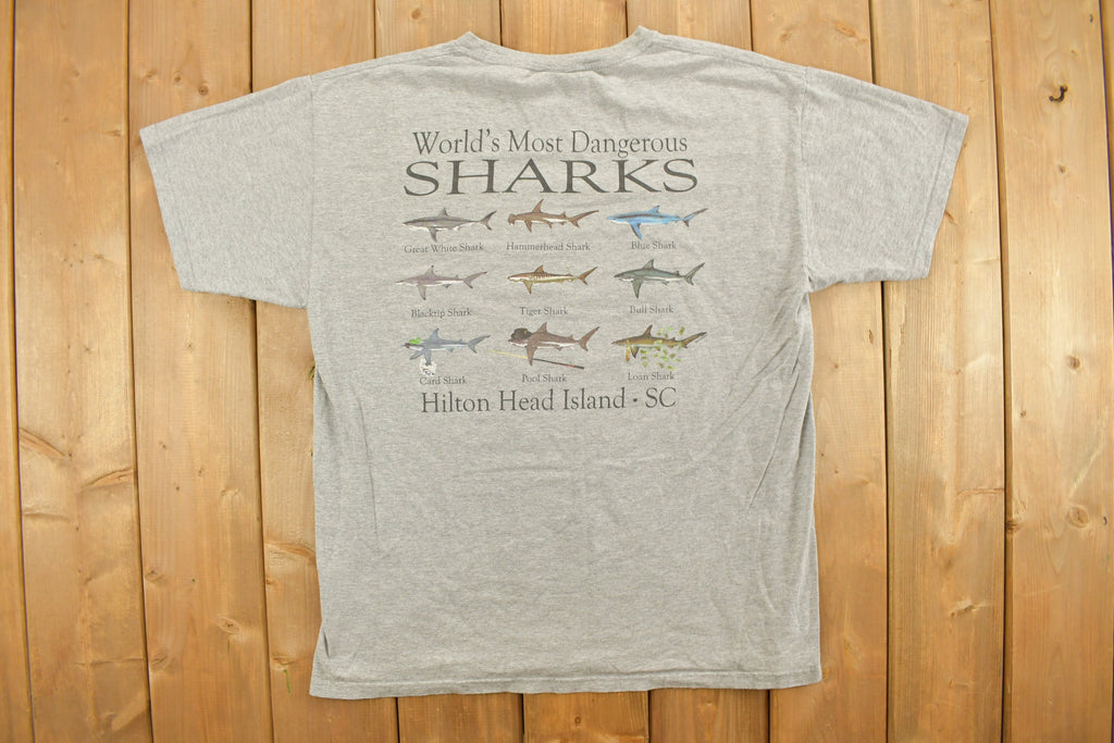 Vintage 1990s Hilton Head Sharks Souvenir T Shirt