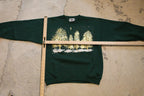 Vintage 1990s Winter Scenic Graphic Crewneck Sweater , Christmas Sweater , Forest Print , Wilderness , Lee Heavyweight