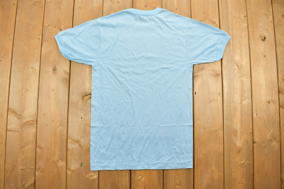 Vintage 1980s Blue Blank T Shirt