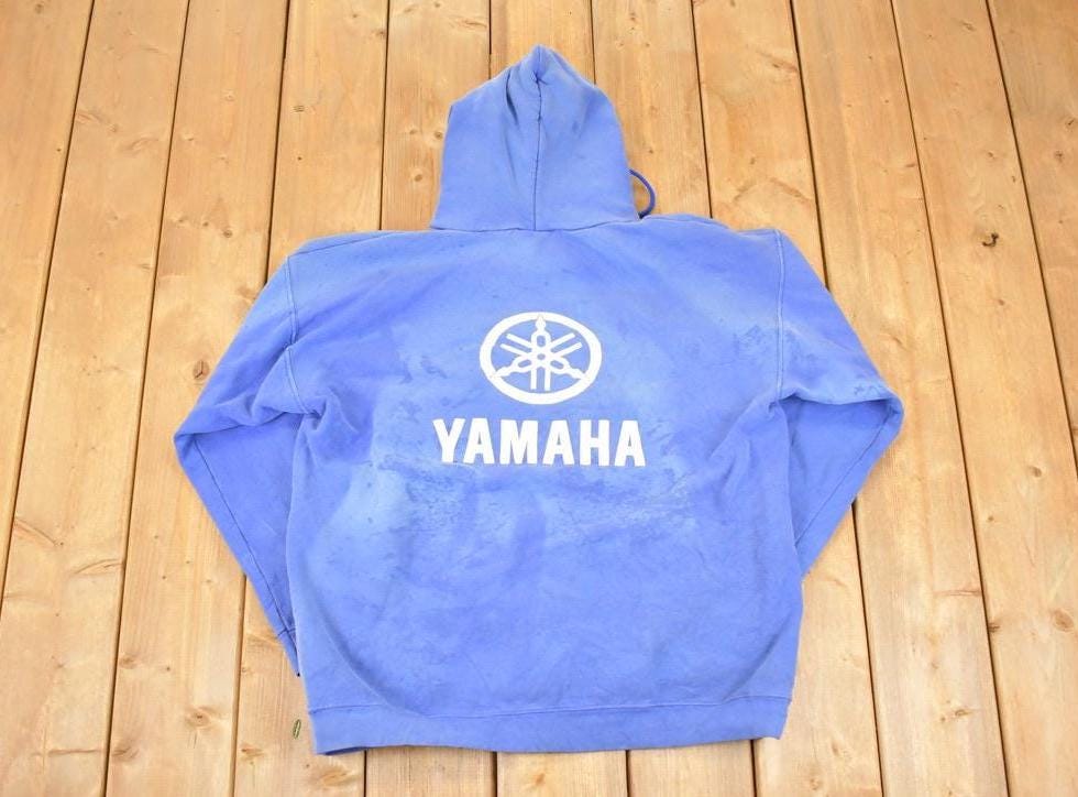 Vintage 1990s Yamaha Racing Graphic Print Hoodie Sweatshirt Mens L