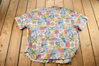 Vintage 2000s Women's Blouse Best Company Patchwork Quilt Style Button Up Shirt