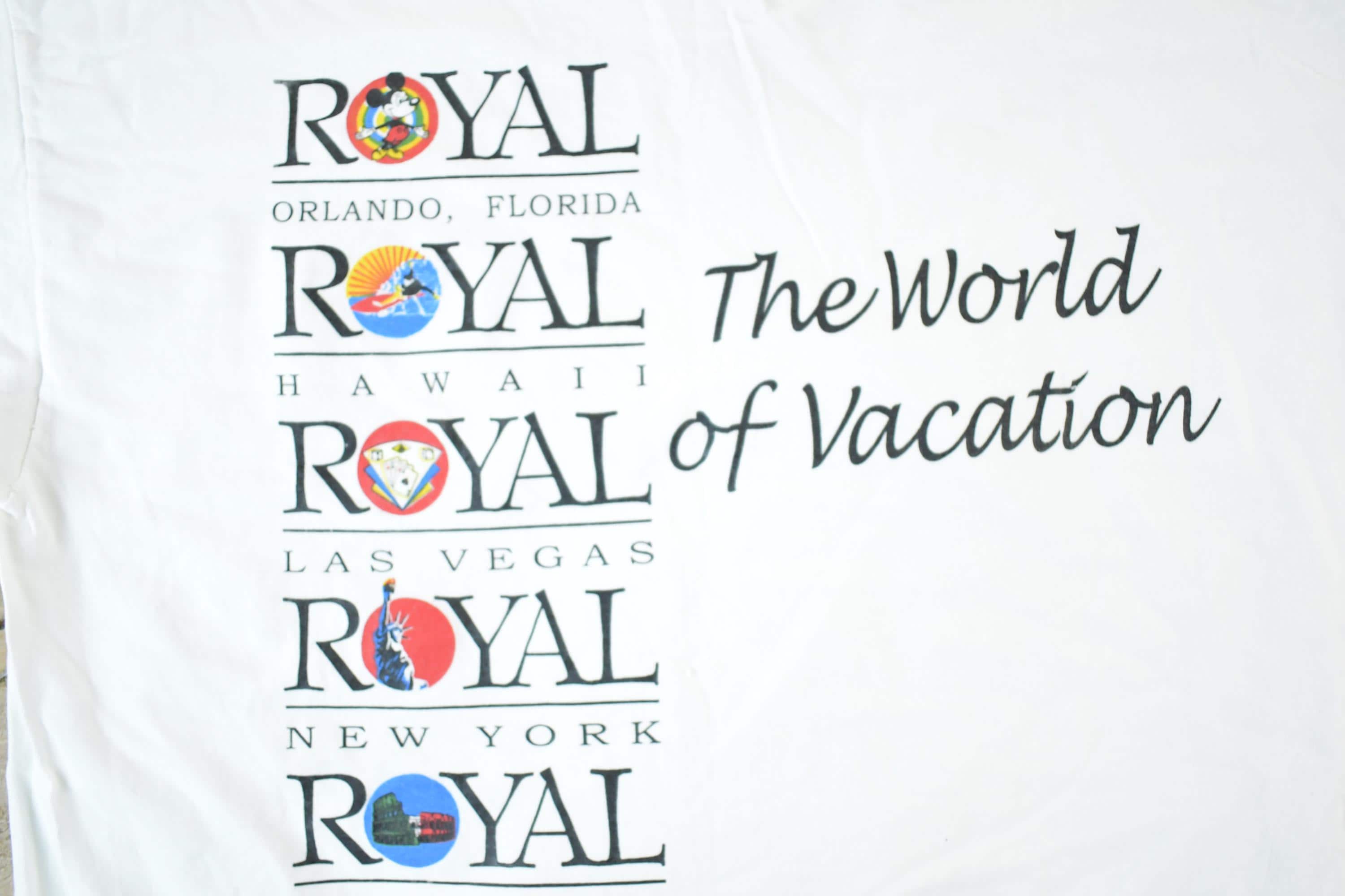 Vintage 1990s Royal Cruises The World Of Vacations Souvenir T-Shirt Mens L