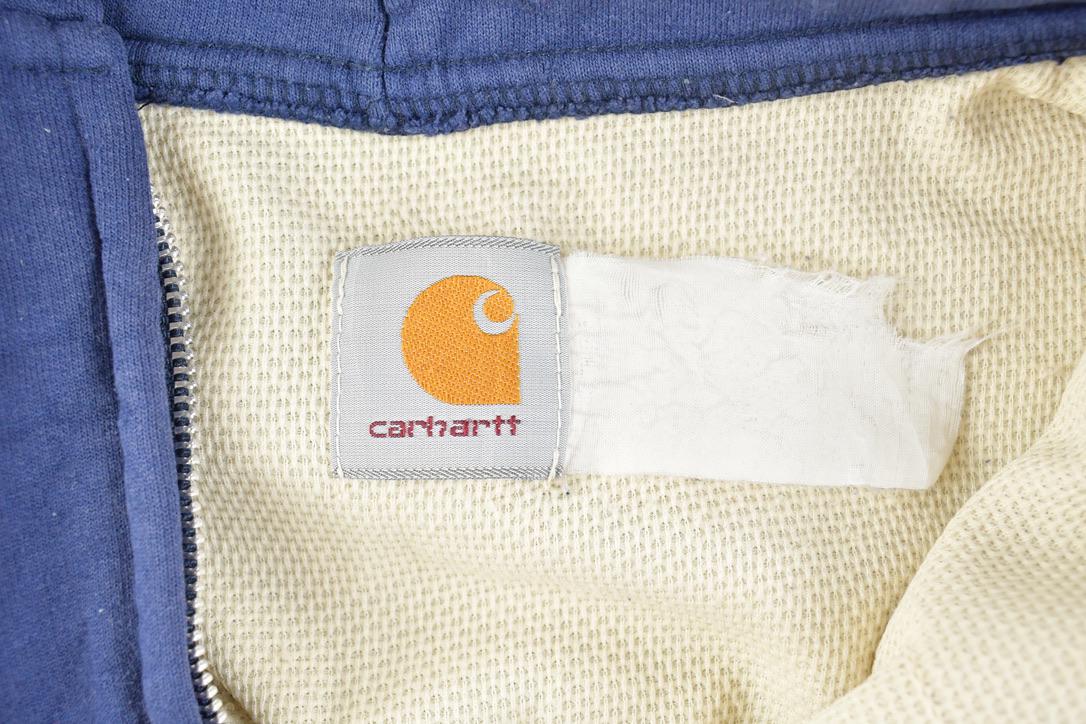 Vintage Distressed Carhartt Full Zip Thermal Lined Hoodie Sweatshirt