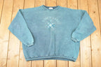 Vintage 1990s Torch Lake Embroidered Compass Crewneck Sweatshirt Men's XL