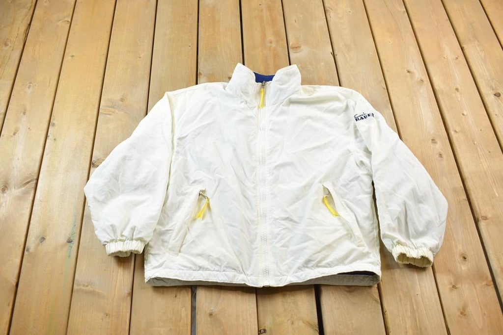 Vintage 1990s Eddie Bauer Windbreaker Jacket  Made In USA  Solid White Windbreaker  Streetwear  Athleisure  Outerwear  Zip Up