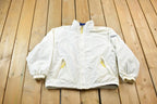 Vintage 1990s Eddie Bauer Windbreaker Jacket  Made In USA  Solid White Windbreaker  Streetwear  Athleisure  Outerwear  Zip Up