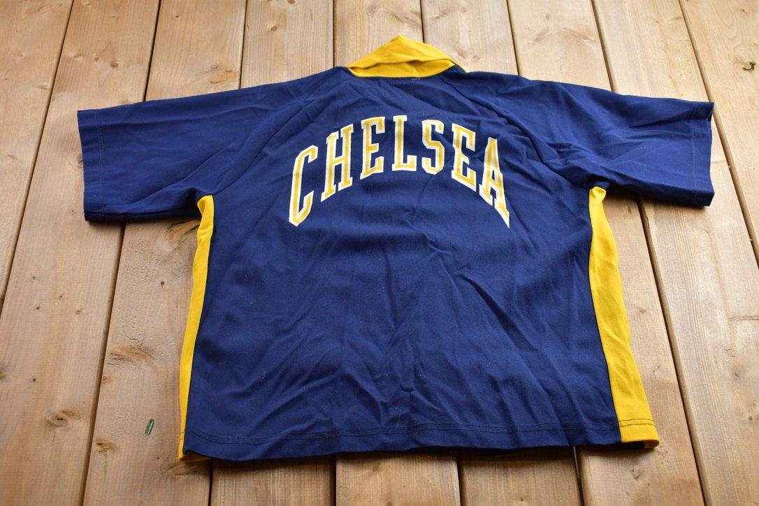 Vintage 1970s Chelsea Basketball Warm Up Champion Shirt  70s Basketball Sportswear  Basketball Fan Gear  Athletic Button Up  Team Logo