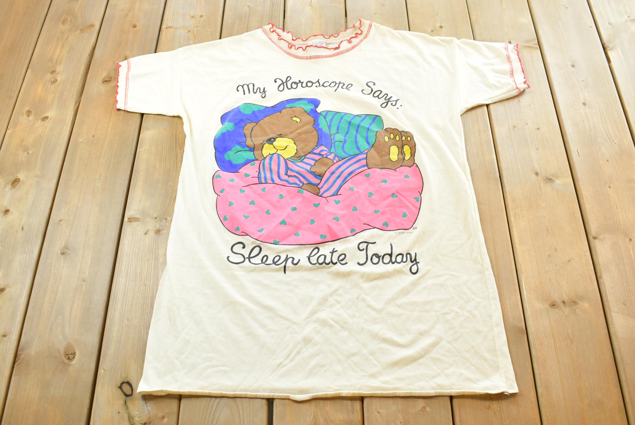 Vintage 1990s Horoscope Says Bear Sleep T-Shirt Mens 2XL  Animal  90s Graphic Tee  Streetwear  Made in USA  Grandmacore