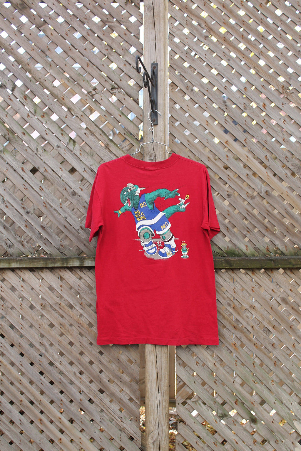 Vintage 1990s The Rookies Cartoon Dinosaur Basketball T Shirt  Double Sided  80s  90s  Streetwear Fashion