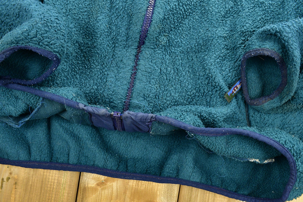 Vintage 1990s LL Bean Deep Pile Fleece Sweater Outdoorsman Full Zip