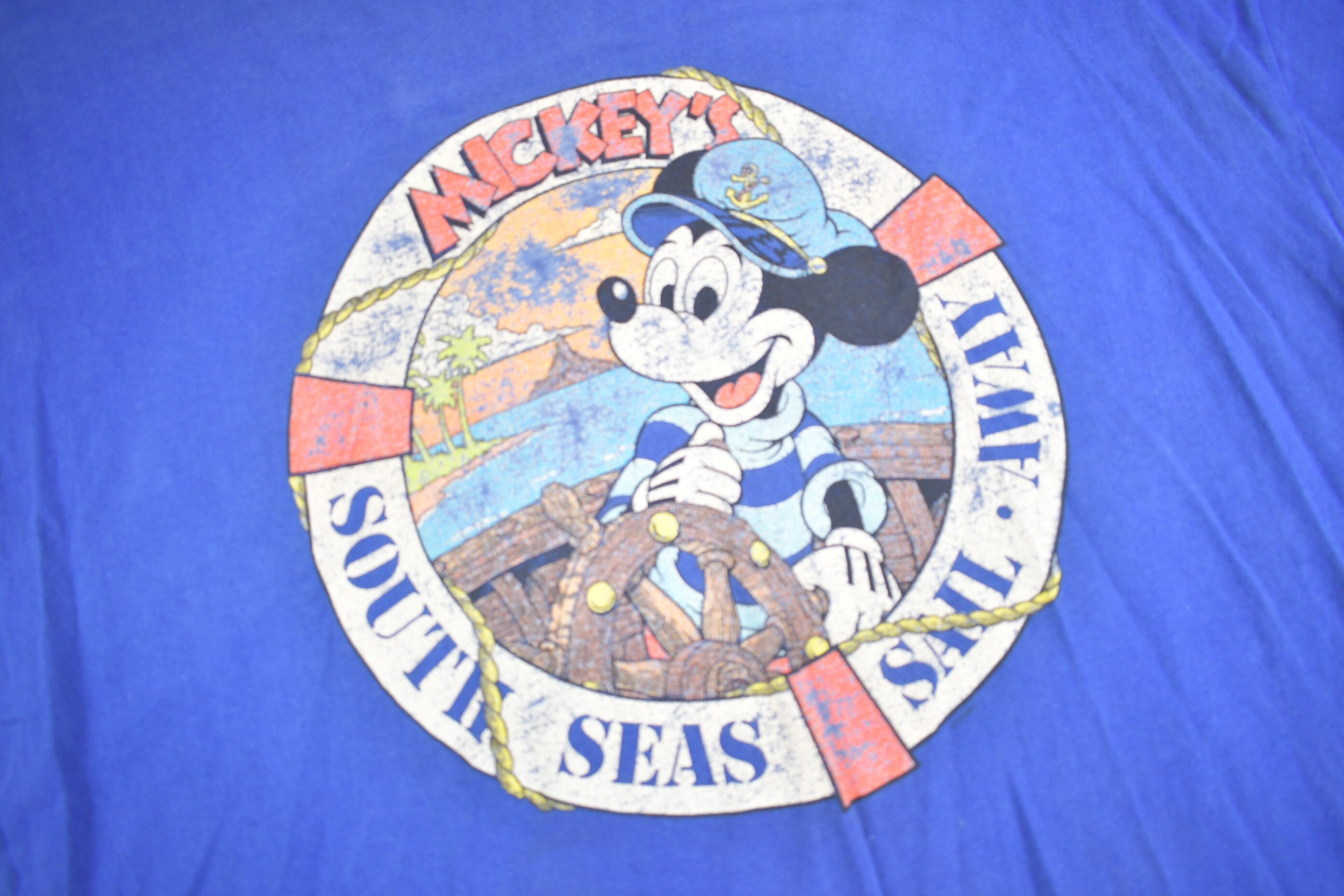 Vintage 1980s Mickey's South Seas Sail Away Disney T Shirt