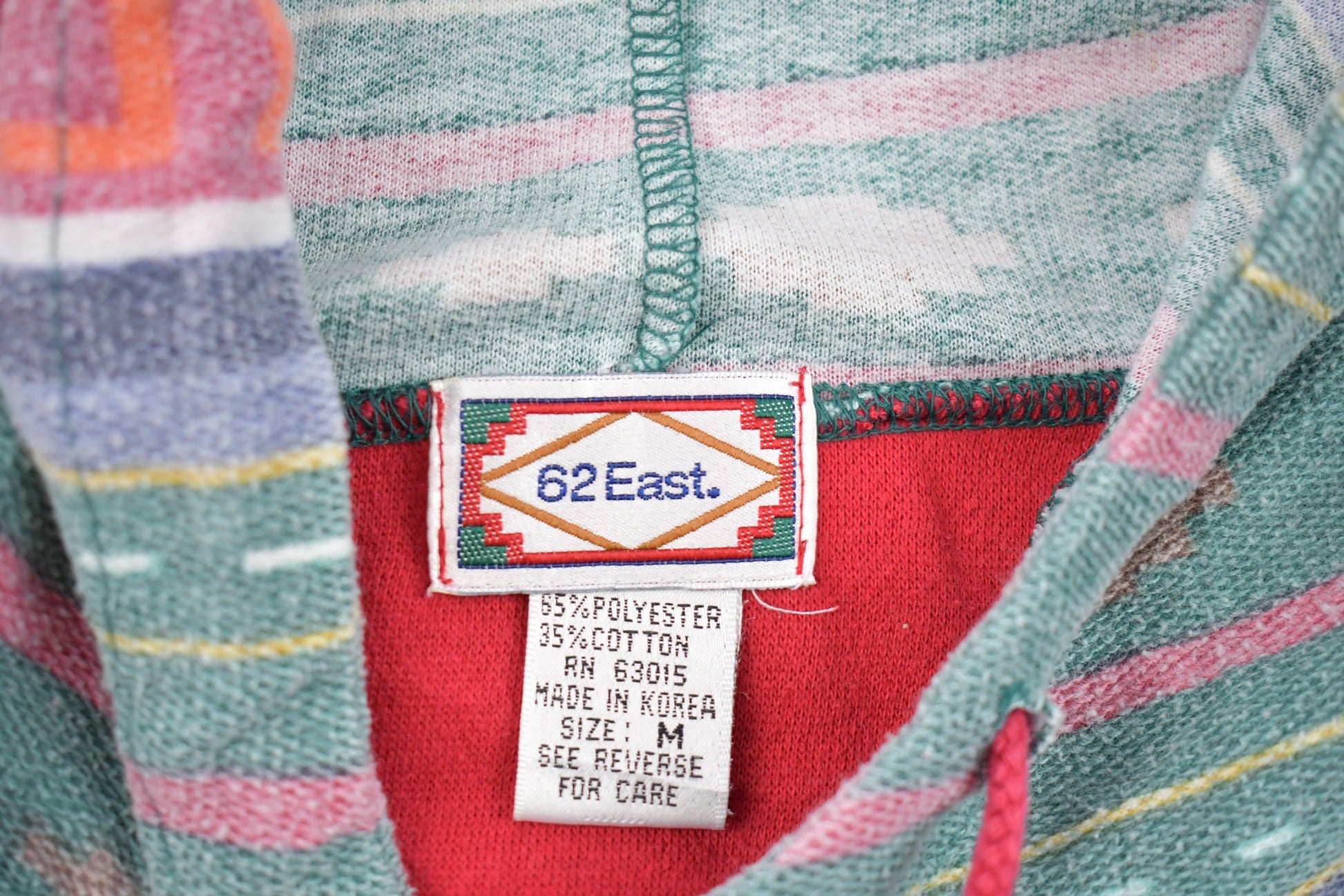 Vintage 1990s 62 East Aztec Graphic Hoodie