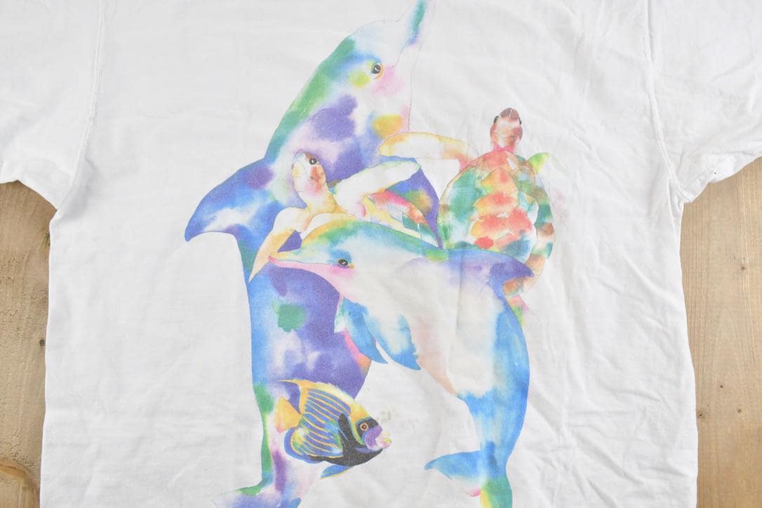 Vintage 1990s Virginia Marine Science Whale Theme Graphic T-Shirt