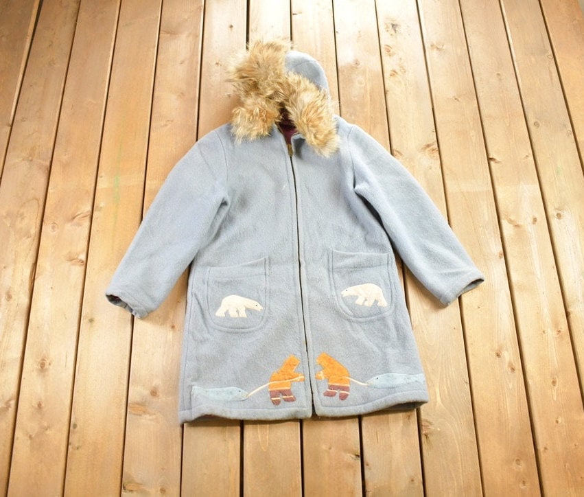 Vintage 1980s Inuvik Wool Jacket Polar Bear Vintage Wool Coat
