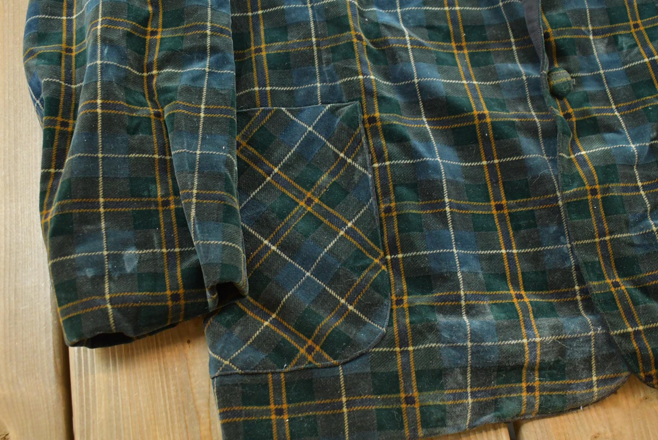 Vintage 1940s Bonnington Tartan Plaid Smoking Jacket Mens M