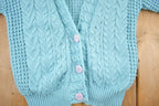 Vintage 1990s Evian Cable Knit Cardigan Sweater
