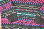 Vintage 1990s Snowflake Striped Knit AOP Crewneck Sweater Women's XL
