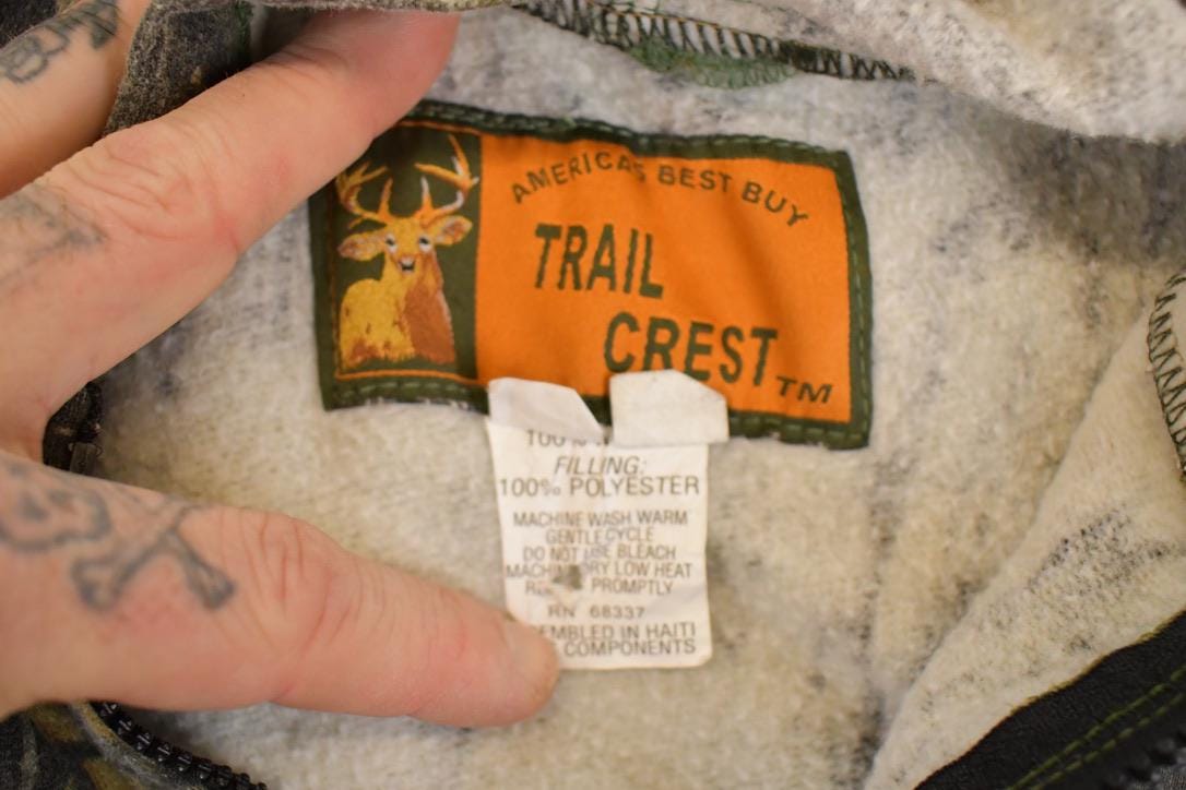 Vintage 1990s Trail Crest AOP Realtree Graphic Print Full Zip Hoodie Sweatshirt Men's L