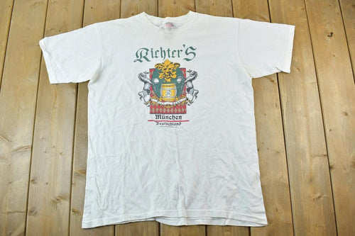 Vintage 1990s Richters Munchen Deutschland Single Stitch Graphic Print T-Shirt / Vintage Souvenir Streetwear / Vacation Tee