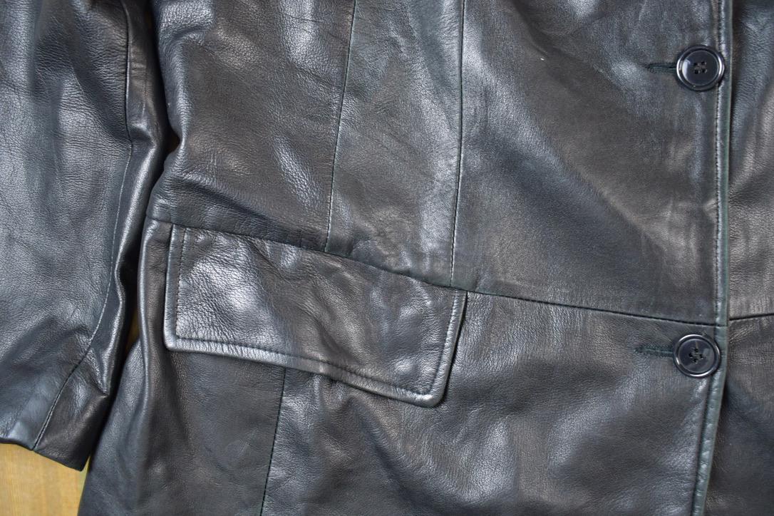 Vintage 1990s Marvin Richards Women's Full Length Leather Trench Coat Made In USA