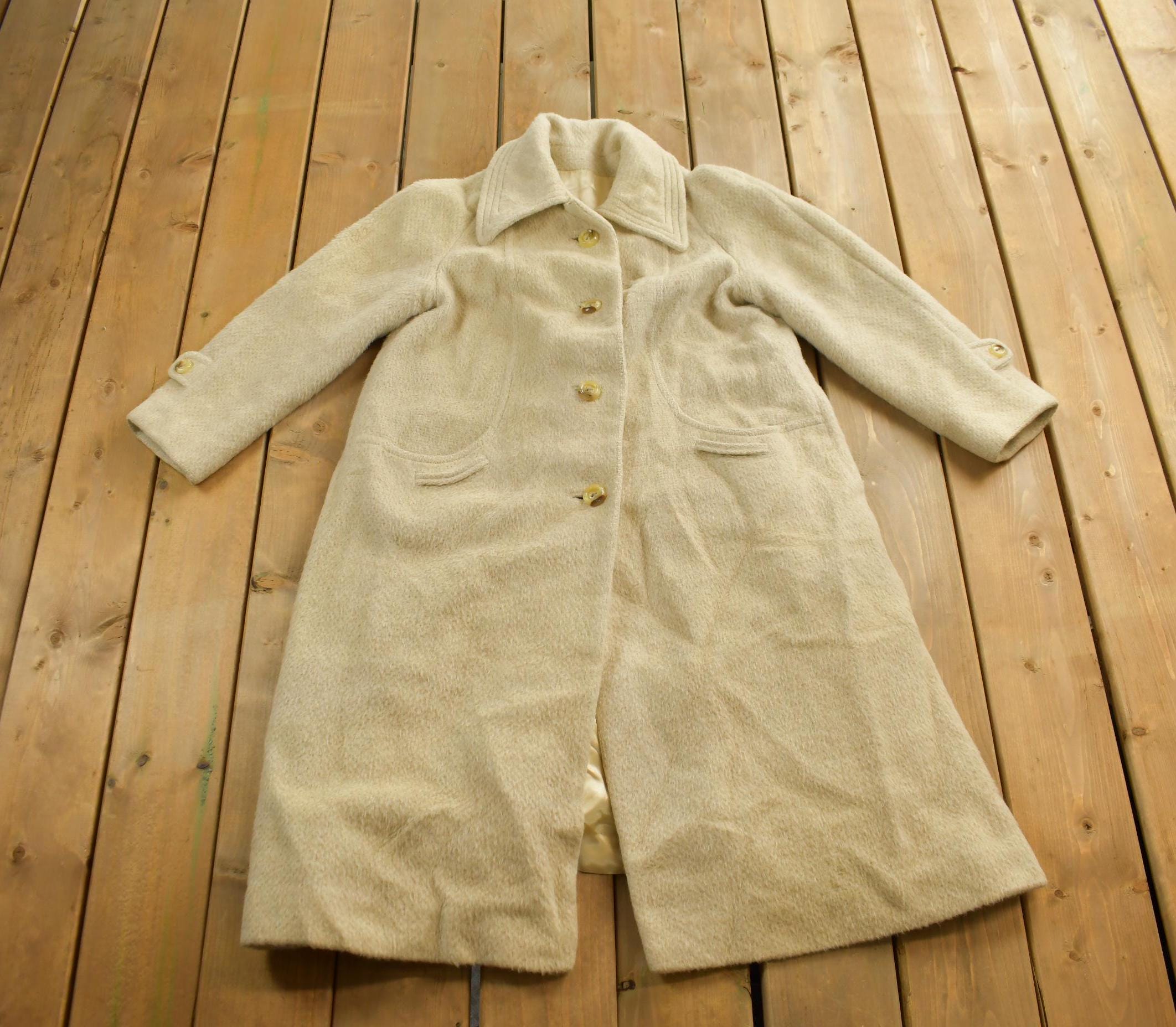 Vintage 1980s Saunders And Gold Wool Trench Coat