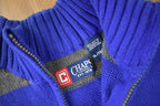 Vintage Y2K Chaps Embroidered Logo Quarter Zip Knit Sweater Size M