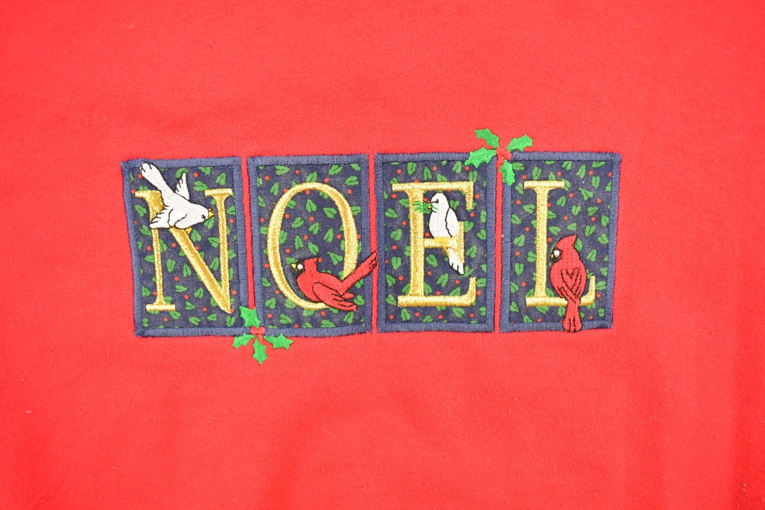 Vintage 1990s Noel Christmas Embroidered Sweater