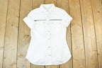 Women Vintage Vigoss Y2K Button Up T-Shirt Vigoss Grunge Skull Print / Contrast Stitch / Internet Famous Clothing / Over Dyed