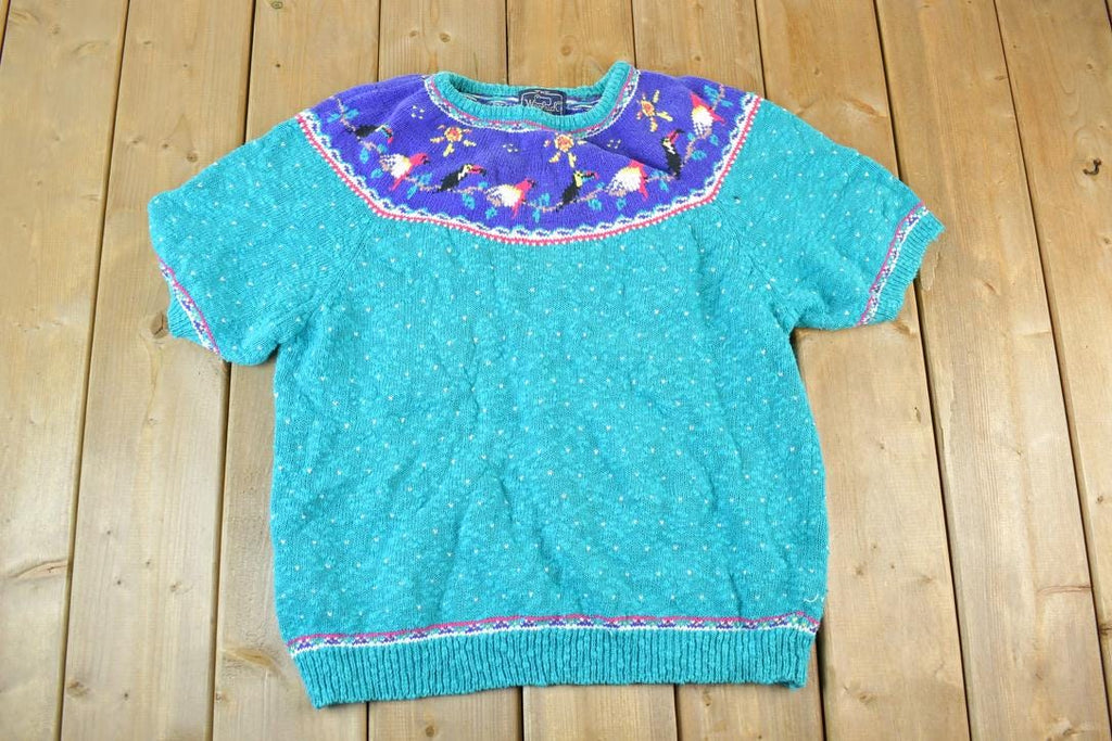 Vintage 1990s Woolrich Woman Knit Abstract Pattern Crewneck Sweater
