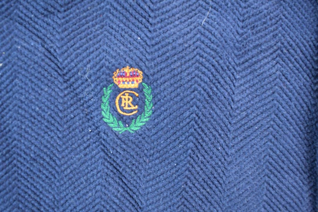 Vintage 1990s Chaps By Ralph Lauren Blue Knit Crewneck Sweater / 90s Crewneck / Made In USA / Preppy Dress Up Mini Logo Crewneck