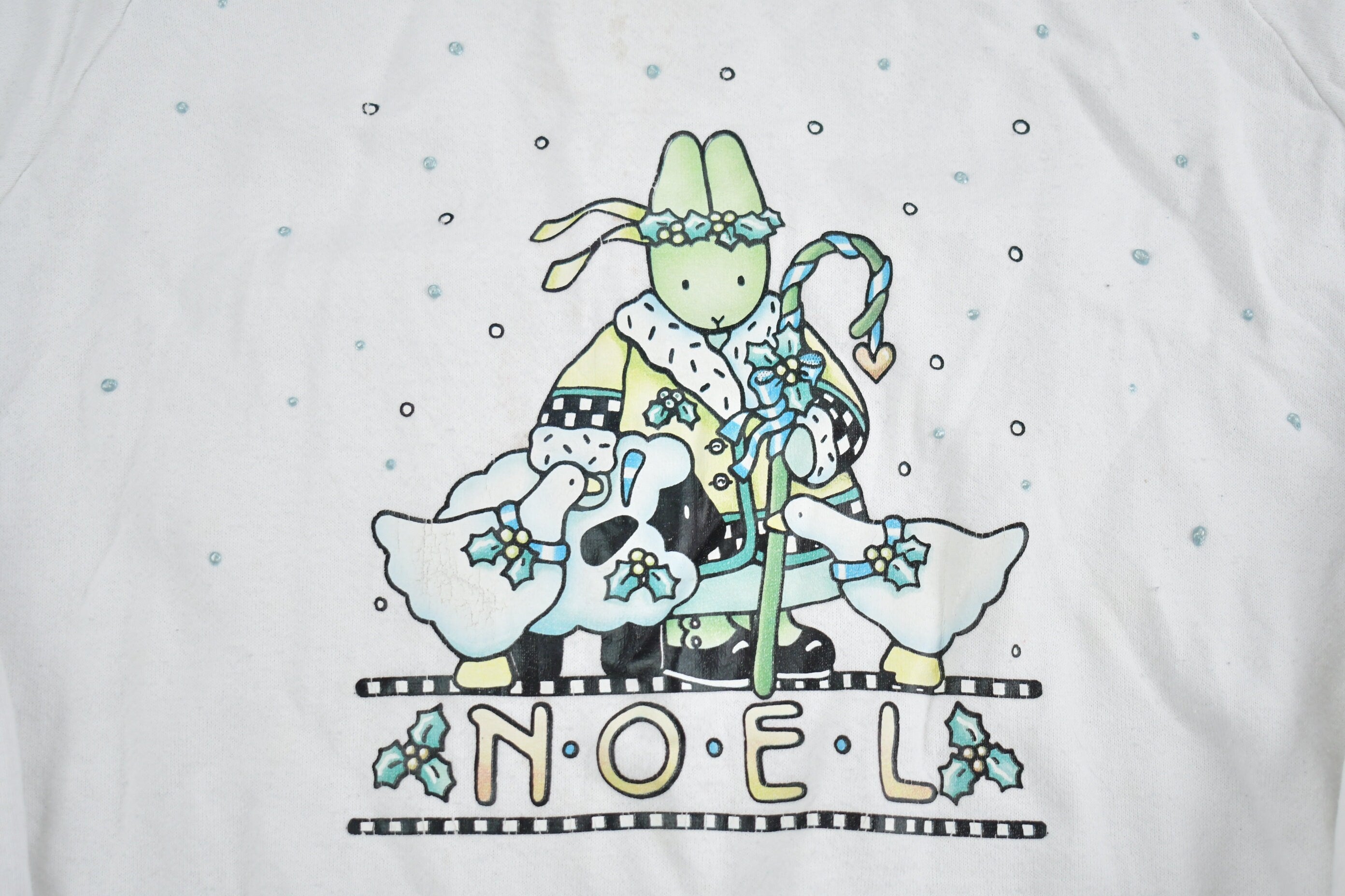 Vintage 1990s Noel Rabbit and Ducks Christmas Sweater
