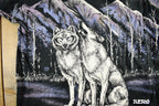 Vintage 1990s Wolf Theme All Over Print Graphic T-Shirt Men's XL