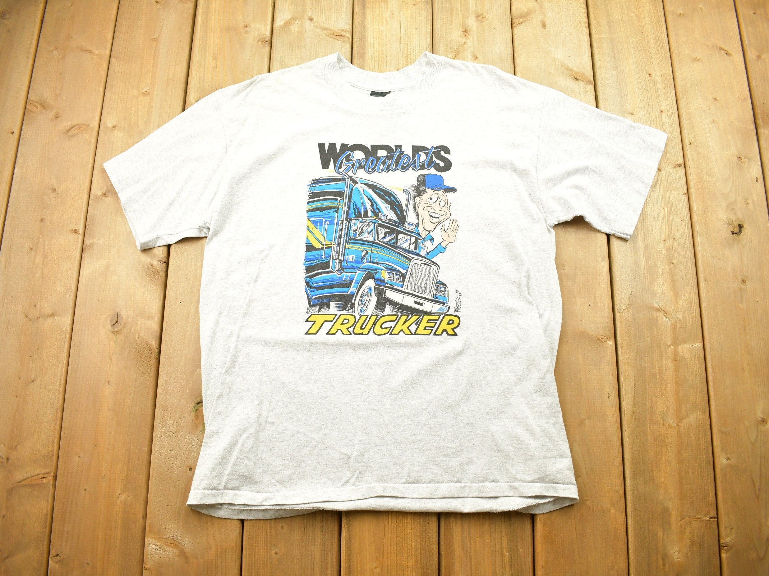Vintage 1980s Worlds Greatest Trucker Graphic T Shirt