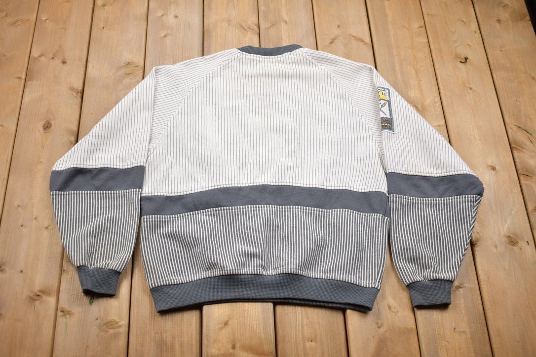 Vintage 1990s Koman Kayak Team Color Block Textured Sweatshirt