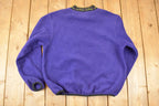 Vintage 1990s Big Sky Montana Embroidered Fleece Outdoorsman Sweater Men's L