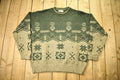 Vintage 1990s Eddie Bauer Abstract Wool Knit Crewneck Sweater
