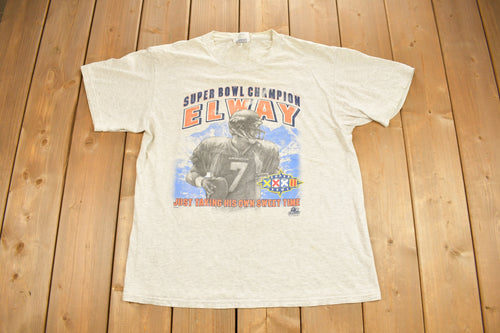 Vintage 1998 Denver Broncos Superbowl Champions NFL Graphic T-Shirt / NFL / 90s Streetwear / Sportswear / El Way Size L