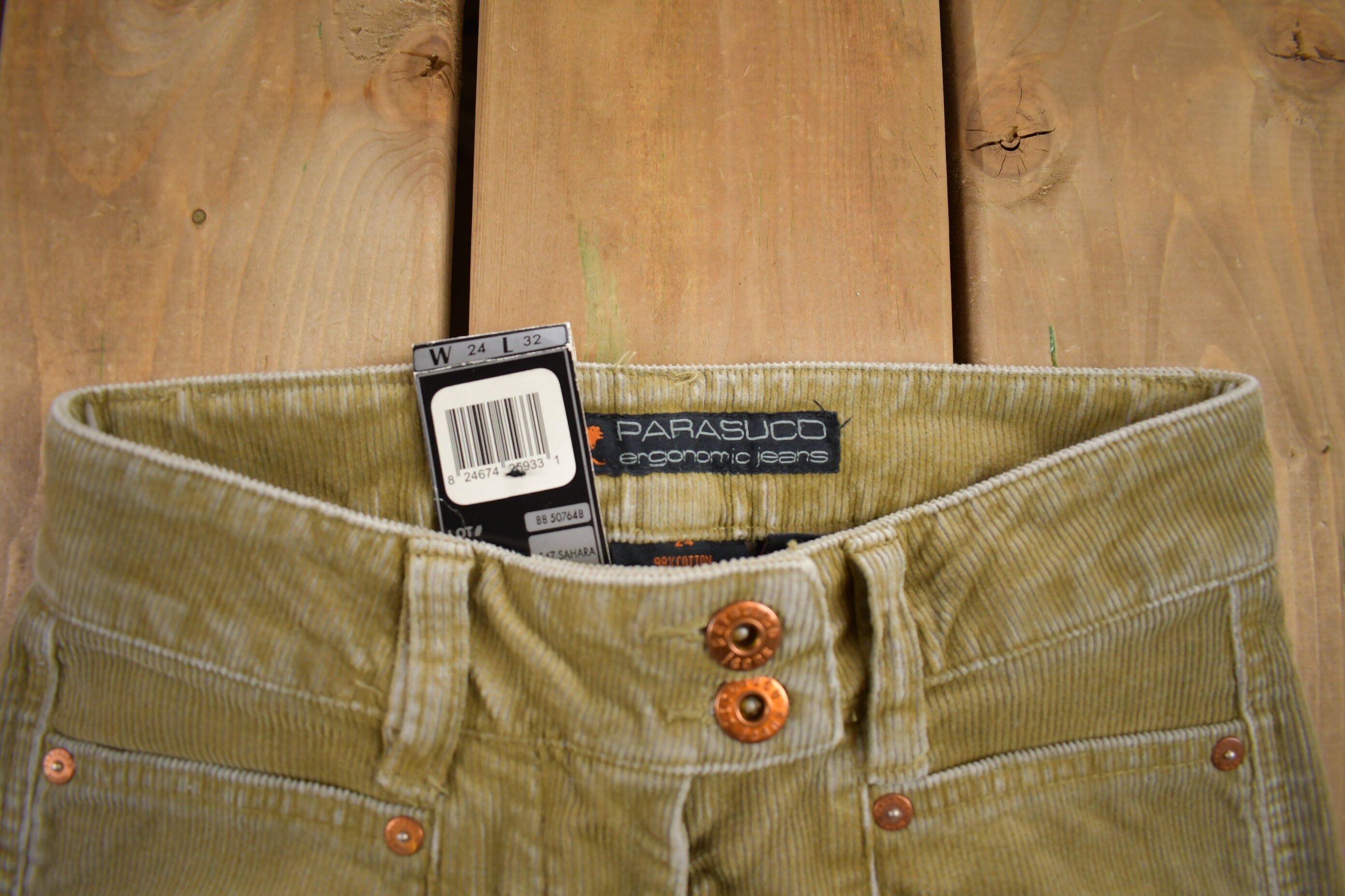 Vintage 1990s Parasuco Deadstock Green Pants Size 26x31 / Made in Canada / Streetwear Fashion / Vintage Pants