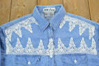 Vintage 1990s Poetic License Western Style Button Up Rodeo Shirt