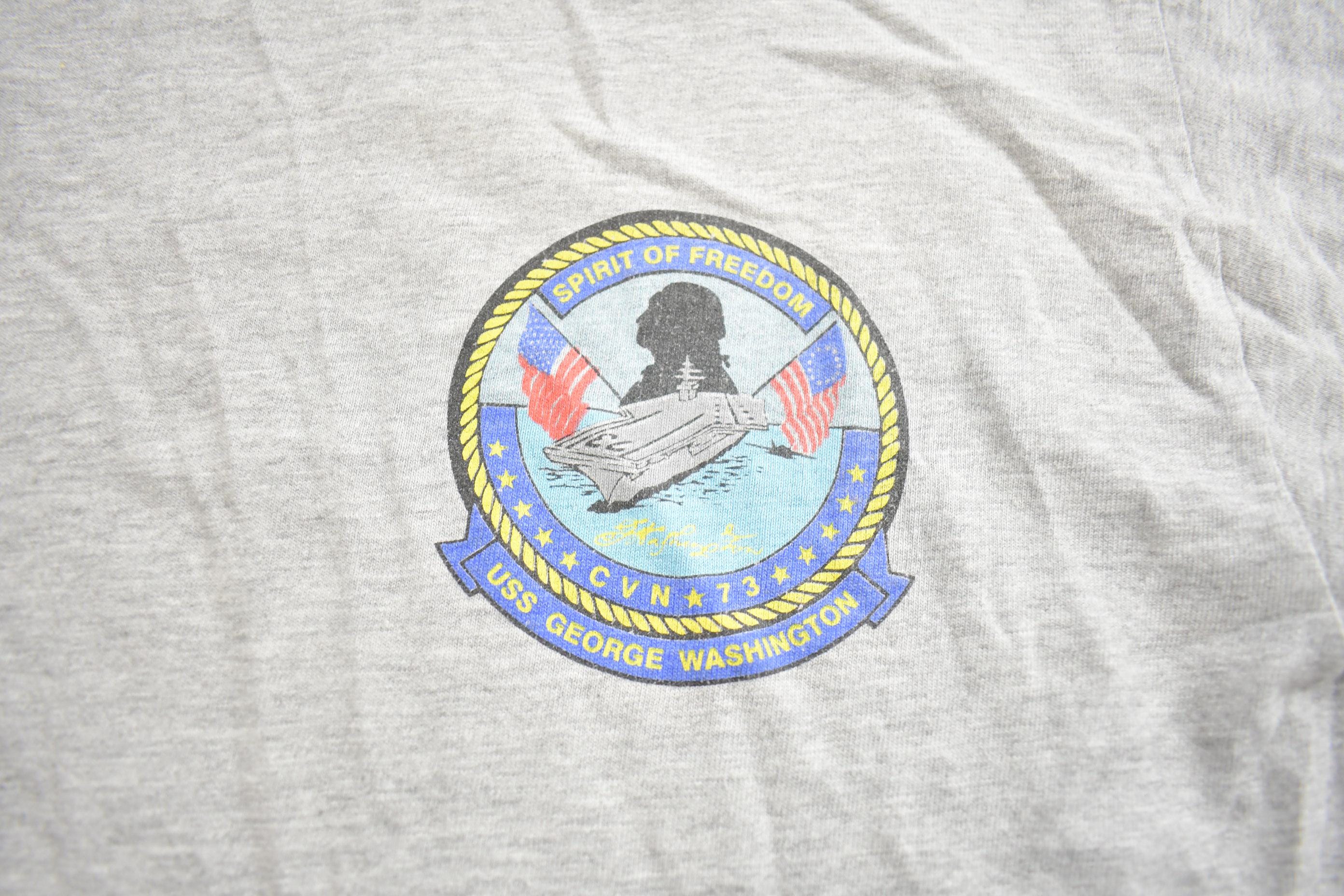 Vintage 1990s USS George Washington Spirit Of Freedom Graphic Tee Shirt Made In USA