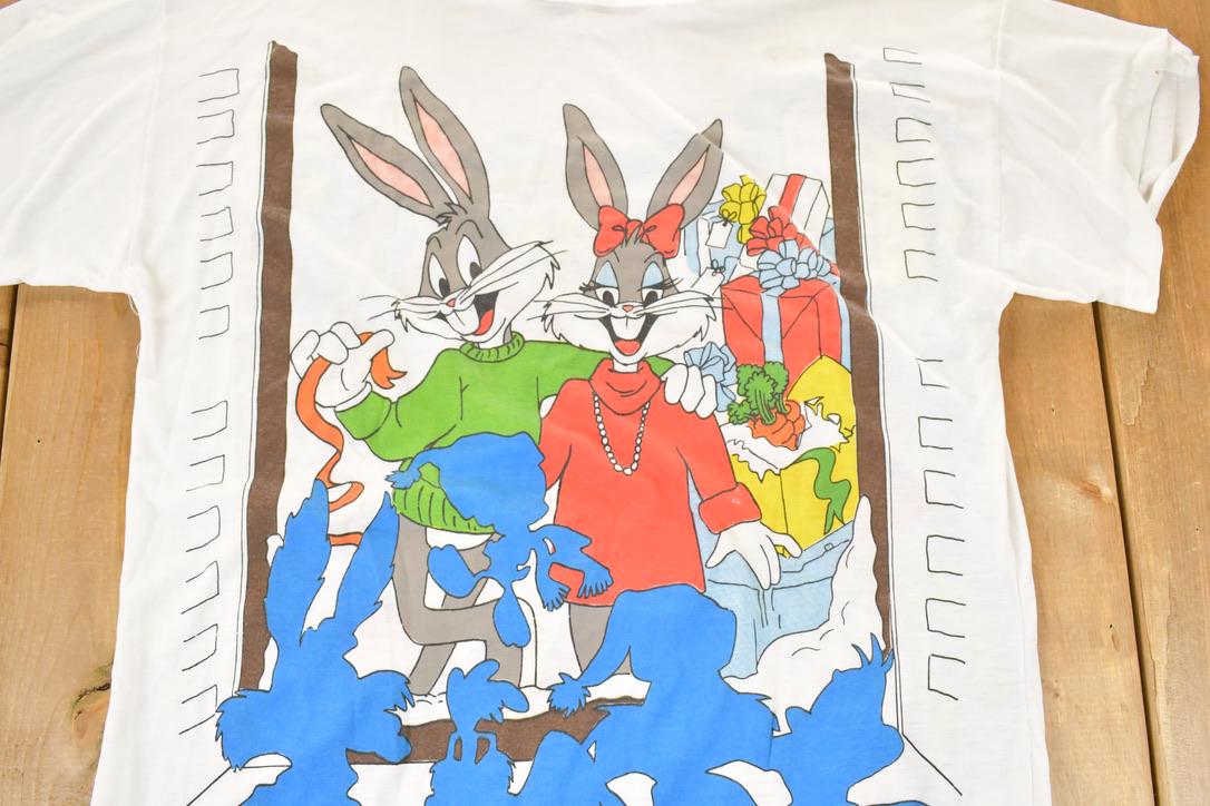 Vintage 1985 Looney Tunes Jodie Arden Christmas Crew Neck Sleep Shirt Men's L