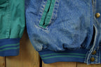Vintage 1990s Luna Pier Denim Varsity Jacket