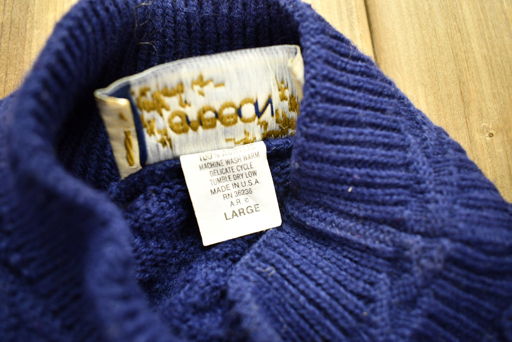 Vintage 1990s 3D Knit Heart Theme Mockneck Sweater