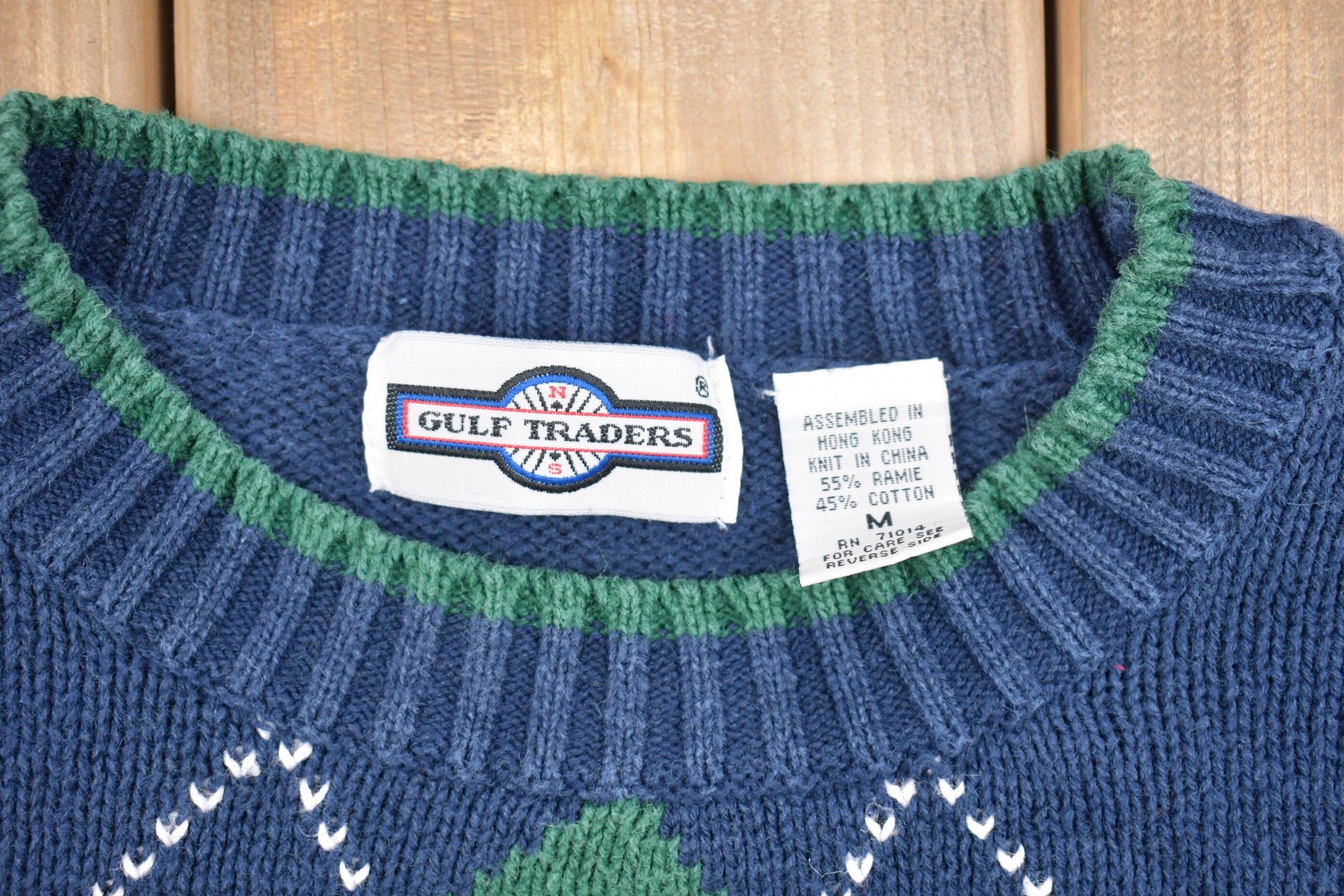 Vintage Knitted Golf Traders Argyle Sweater