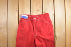 Vintage 1980s Chemin De Fer Red Pants Size 26x32