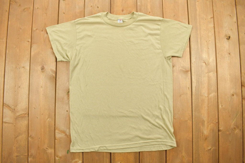 Vintage 1990s Blank Beige T-Shirt