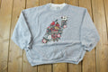 Vintage 1990s Christmas Birds Double Collar Cute Crewneck Sweater
