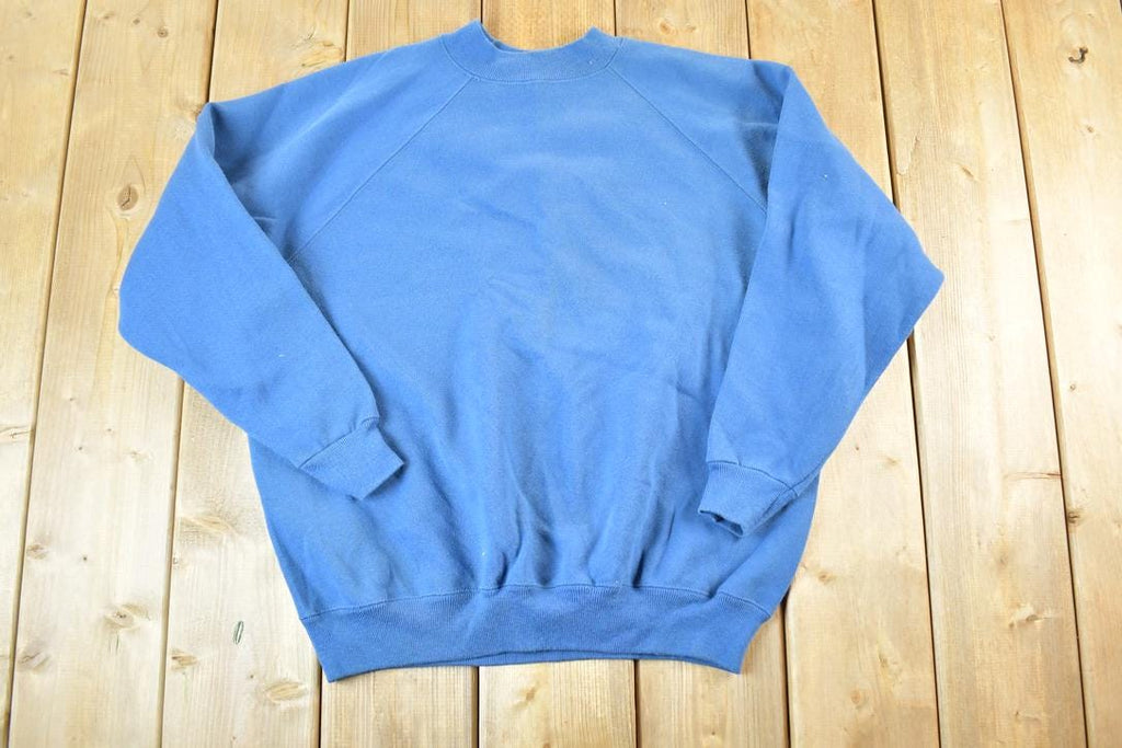 Vintage 1990s Hanes Her Way Blank Blue Crewneck Sweatshirt Womens L