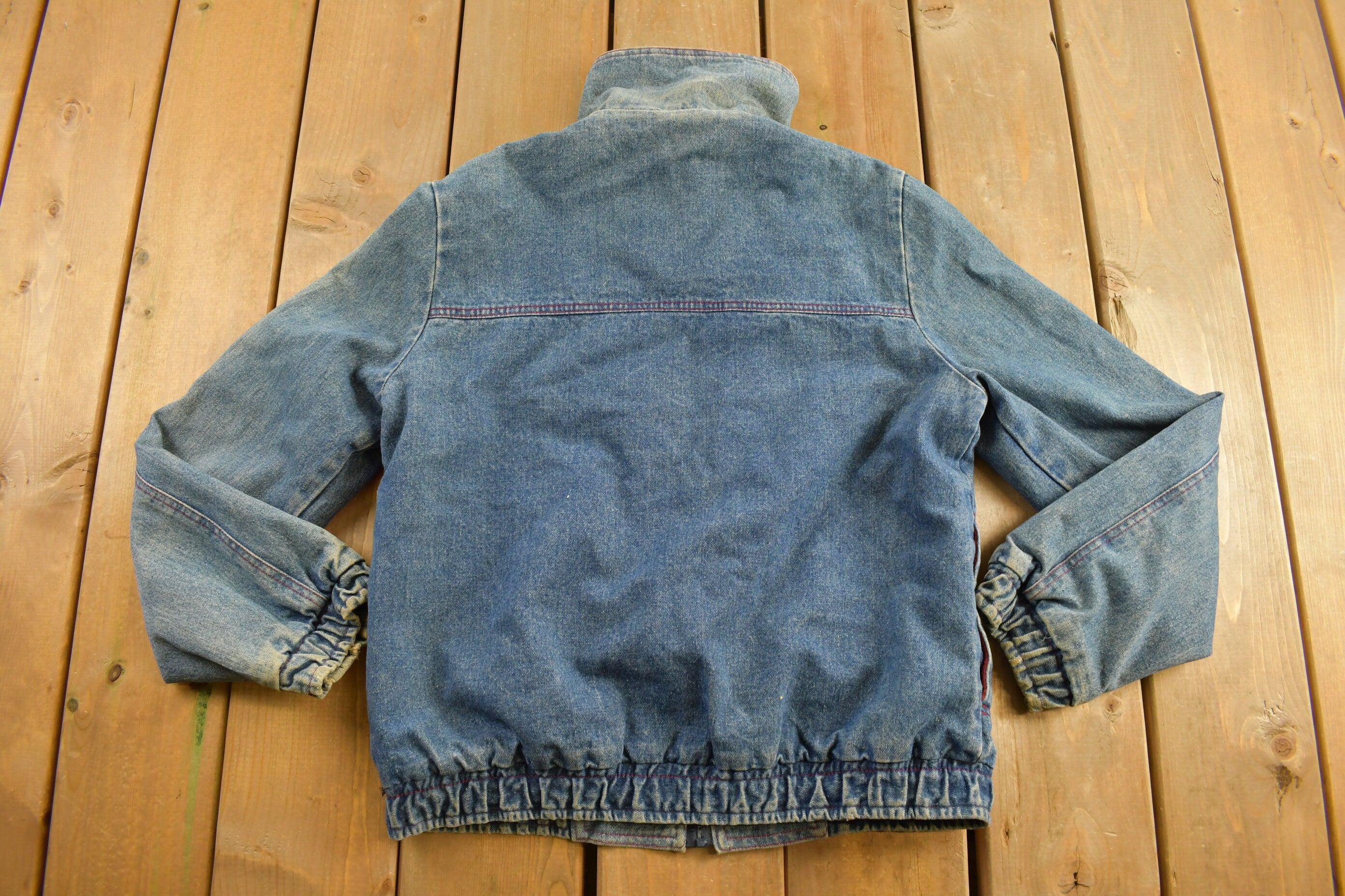 Vintage 1990s Plaid Reversible Denim Jacket